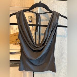 Backless Black Cowl-Back Women's Dress